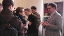 Professor Rost am Infostand des Mathematischen Institutes